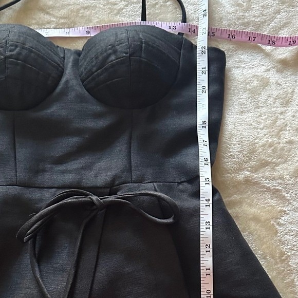 ANIS Collection Black Corset Romper with Tie Waist Bustier Style - Size Medium - Picture 5 of 9